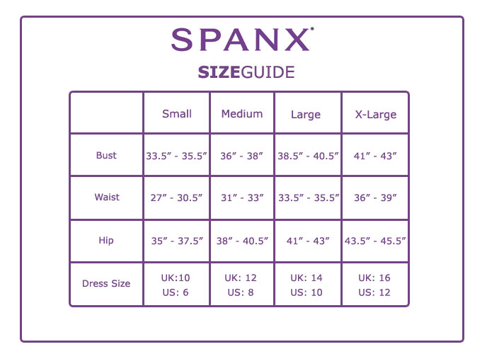 spanx size guide