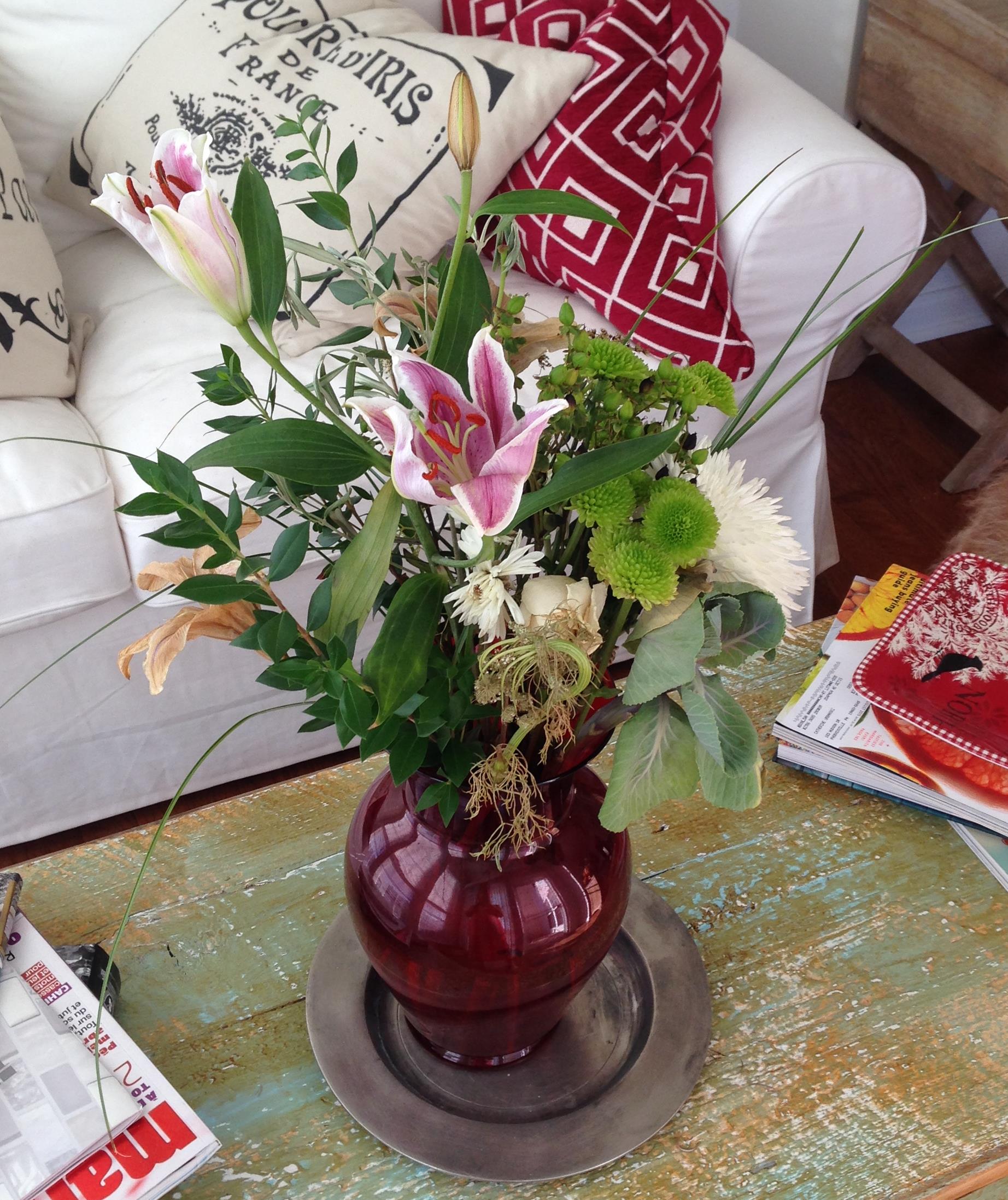 OK. time to get rid of THESE repurposed flowers and get new ones